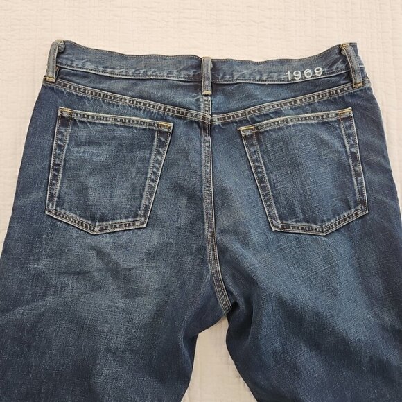 Gap Easy Vintage Jeans Men's 35x32 Medium Wash Straight Leg EUC Y2K Feathering - Picture 15 of 16